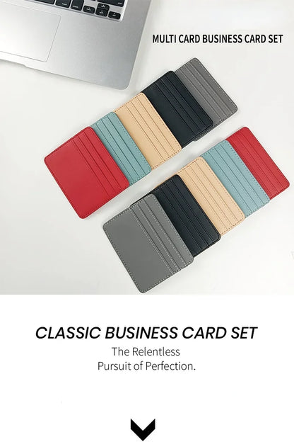 1PCS Man Purses Ultra Thin Mini Business Bank Credit Card Holder Wallet Simple Black Women Small Coin Cards Cover Pouch Case Bag