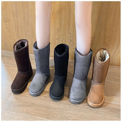 winter snow boots women anti slip Casual Woman Shoe Winter Boots Female Warm Plush Mid-calf Boots Long Botas Mujer