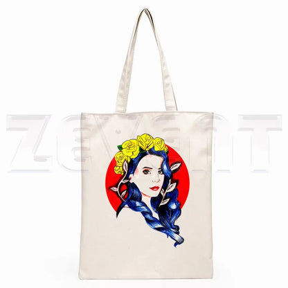 Lana Del Rey LOGO Printed Graphic Hipster Cartoon Print Shopping Bags Girls Fashion Casual Pacakge Hand Bag