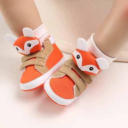 Classic Baby Shoe Boy Girl Baby Cute Animal Face Casual Flat Sneaker First Baby Ankle Boot Cotton Non-slip Warm Walking Shoes