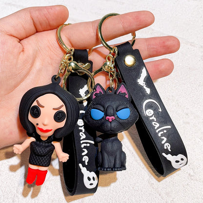 New Mother Ghost keychain necklace Caroline cartoon character keychain cartoon creative pendant