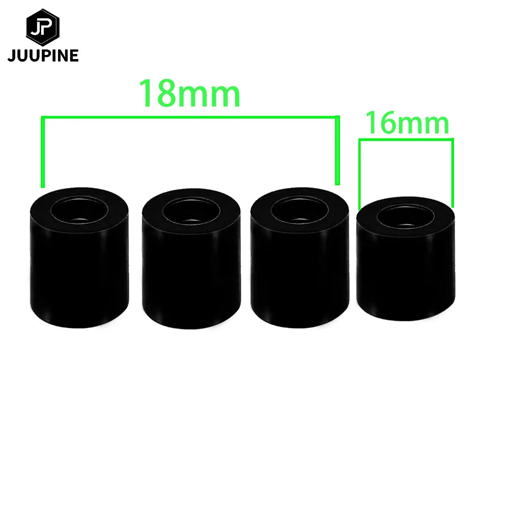 4pcs/set 18 16mm Hot Bed Leveling Column Silicone Solid Spacer Black Platform Leveler For CR-10/ CR10S Ende 3 3D Printer Parts