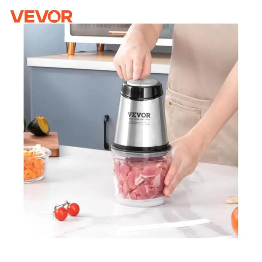 VEVOR Electric Meat Grinder with 4-Wing Stainless Steel Blades2.5 Cup Glass Bowl2 Speeds Food Grinder for Baby Food