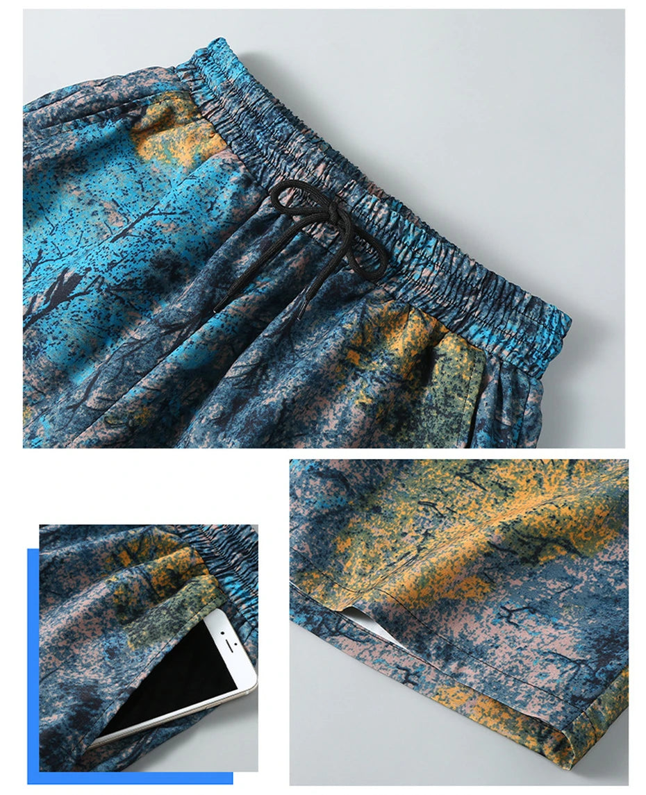 Hawaiian Beach Shorts Men Hip Hop Streetwear Tie-dye Short Plus Size 10XL 12XL Summer Shorts Male