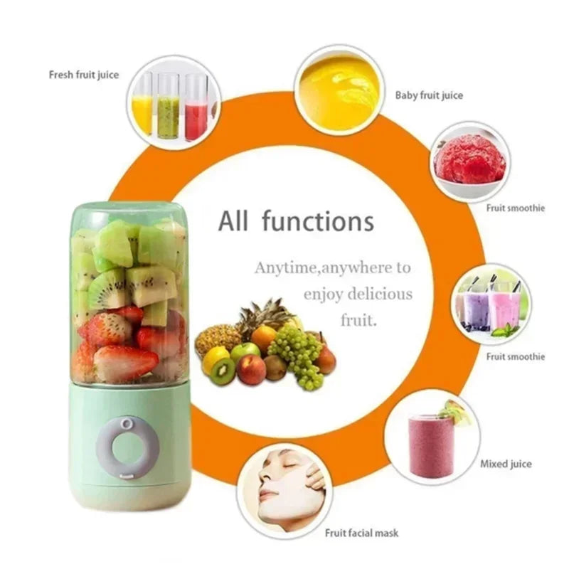 500ML Electric Juicer Portable Smoothie Blender 6 Knife Mini Blenders USB Wireless Rechargeable Mixer Juicers Cup For Travel