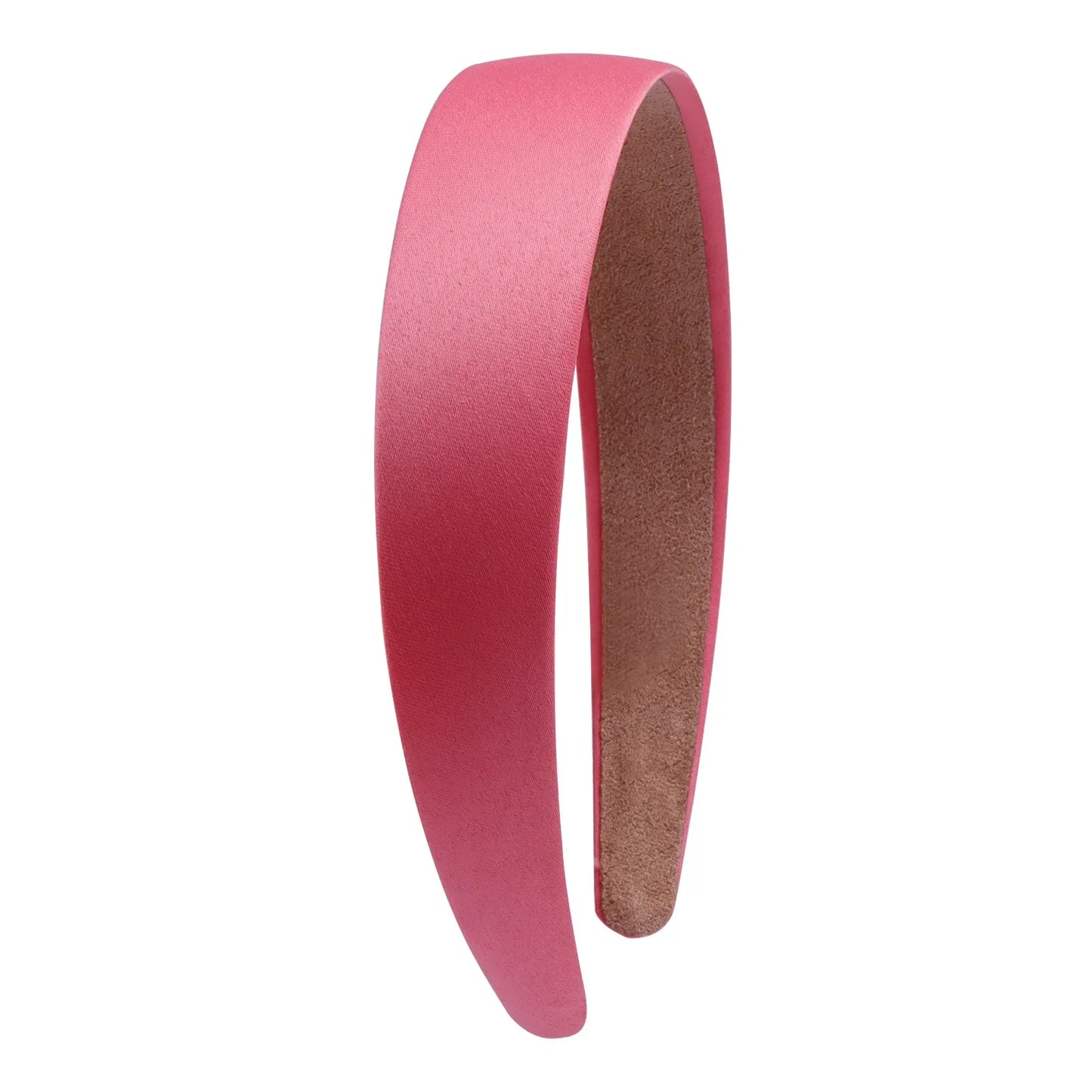 1/2pcs Plain 3CM Wide Satin Headband Girls Fabric Covered Resin Hairbands Plastic Hair Hoop Kids Elastic Bands Hair Accessories