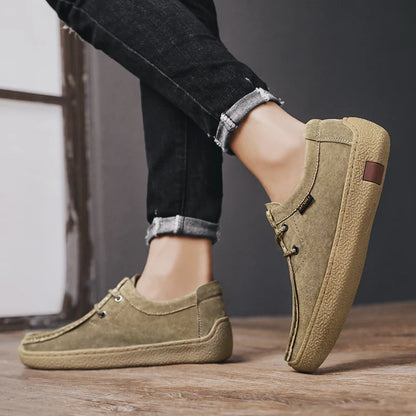 New Men's Casual Shoes Luxury Handmade Suede Leather Sneakers 2024 Tooling Antiskid Men Footwear Platform Outdoor Shoes Loafers