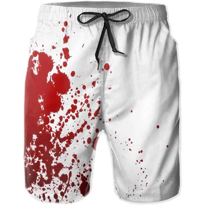 Men Summer Swimwear Beach Shorts Digital Print Blood Graphic Surf Board Shorts Men Swimming Trunks Quick Dry Beachwear