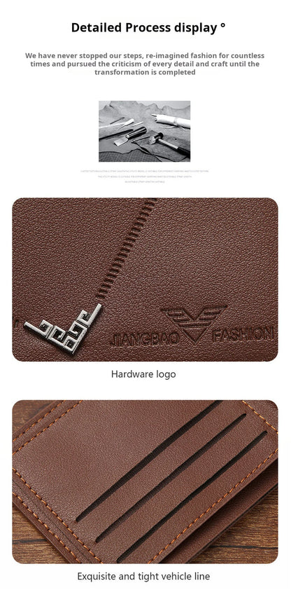 Men's Short Design Causal Purses Male Folding Wallet Coin Card Holders High Quality Slim Money Bag New Hot Men PU Leather Wallet