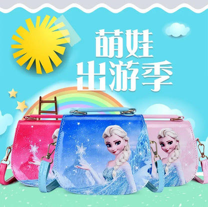 Cute cartoon anime Elsa princess messenger bag fashion girl handbag small bag baby shoulder messenger bag