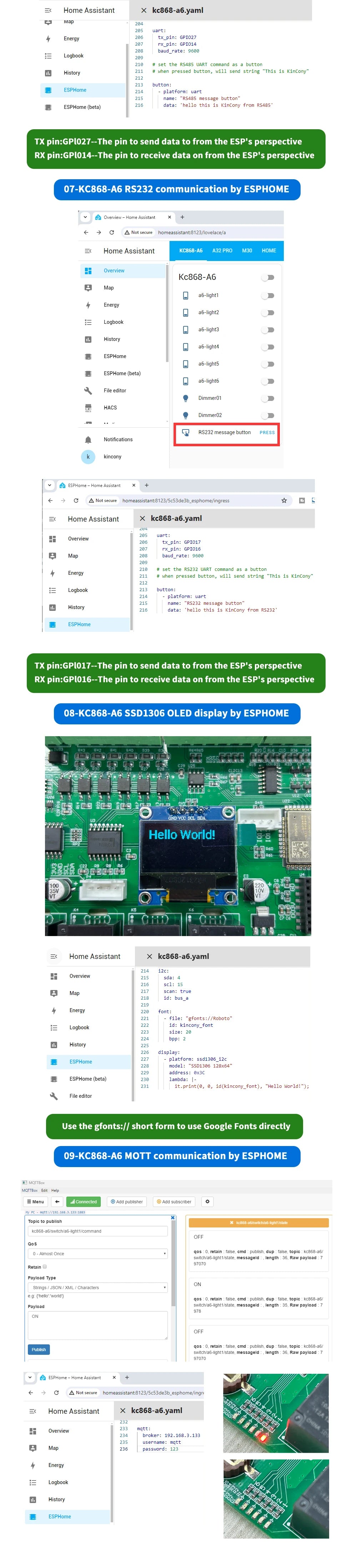 A6 Esphome Relay Board Enables ARDUINO IDE Programming and ESPhome Programming Provide All Kinds of Example Codes Support MQTT