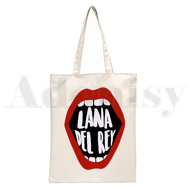 Lana Del Rey LOGO Printed Graphic Hipster Cartoon Print Shopping Bags Girls Fashion Casual Pacakge Hand Bag