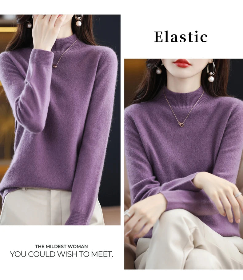 Cashmere Sweater Female 100% Merino Wool Winter Women Knitted Femme Pullover Top Winter Warm Women's 2024 New