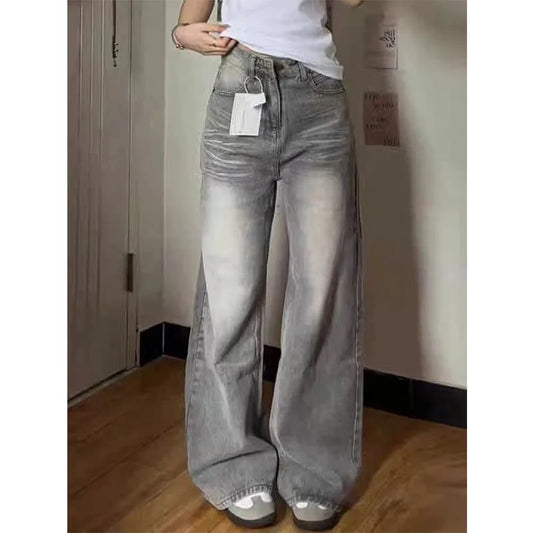 Y2k Vintage Baggy Jeans Woman's Korean Fashion Denim Pants  Harajuku Kpop Streetwear Trousers Japanese2000s Style Spring Jeans