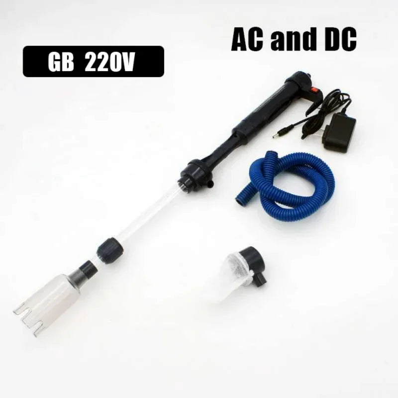 Aquarium Gravel Cleaner Electric Sand Vacuum Cleaner Kit Fish Tank Automatic Syphon Filter Pump Water Changer Extendable Tubes