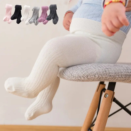 Baby Autumn Winter Soft Tights Newborn Toddler Kid Girl Ribbed Stockings Cotton Warm Elastic Pantyhose Solid Tights