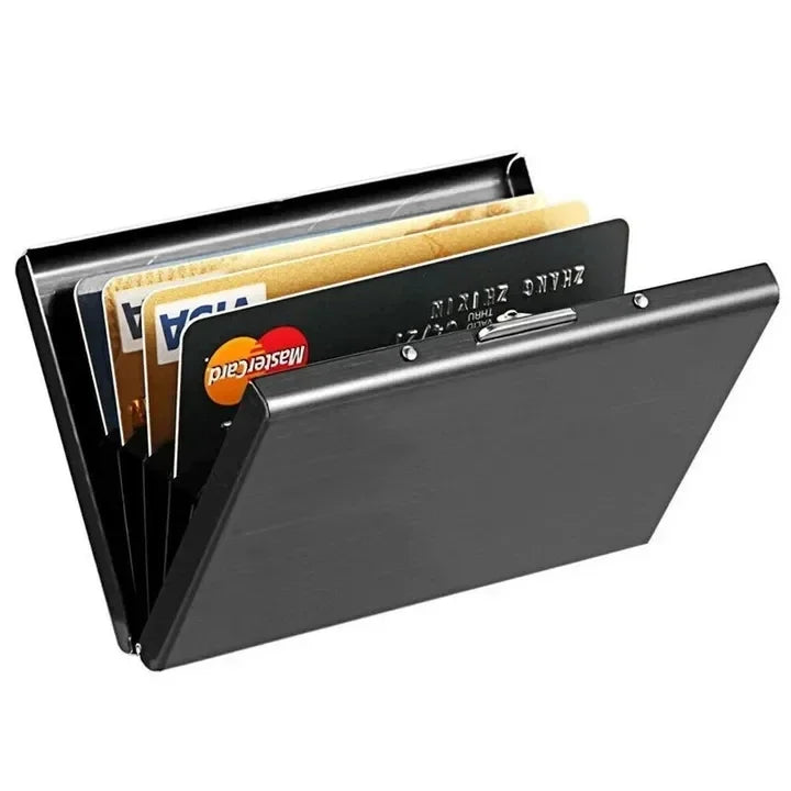 Rfid Credit Card Holder Men Minimalist Wallet Aluminium Bank Cardholder Case with Money Clip Designer Porte Carte