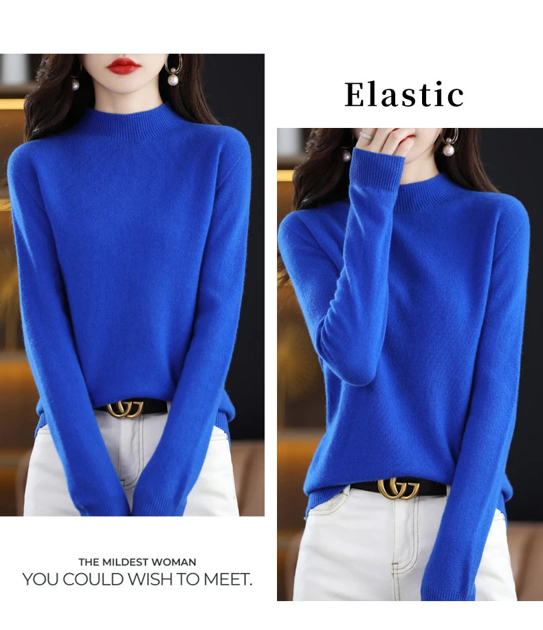 Cashmere Sweater Female 100% Merino Wool Winter Women Knitted Femme Pullover Top Winter Warm Women's 2024 New