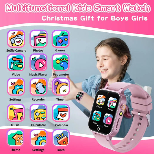 2024 Smart Watch Kinder HD Touchscreen 26 Spiele Smartwatch Videokamera Musik Audiostory Lernkarte Pädagogische Uhr Junge Mädchen