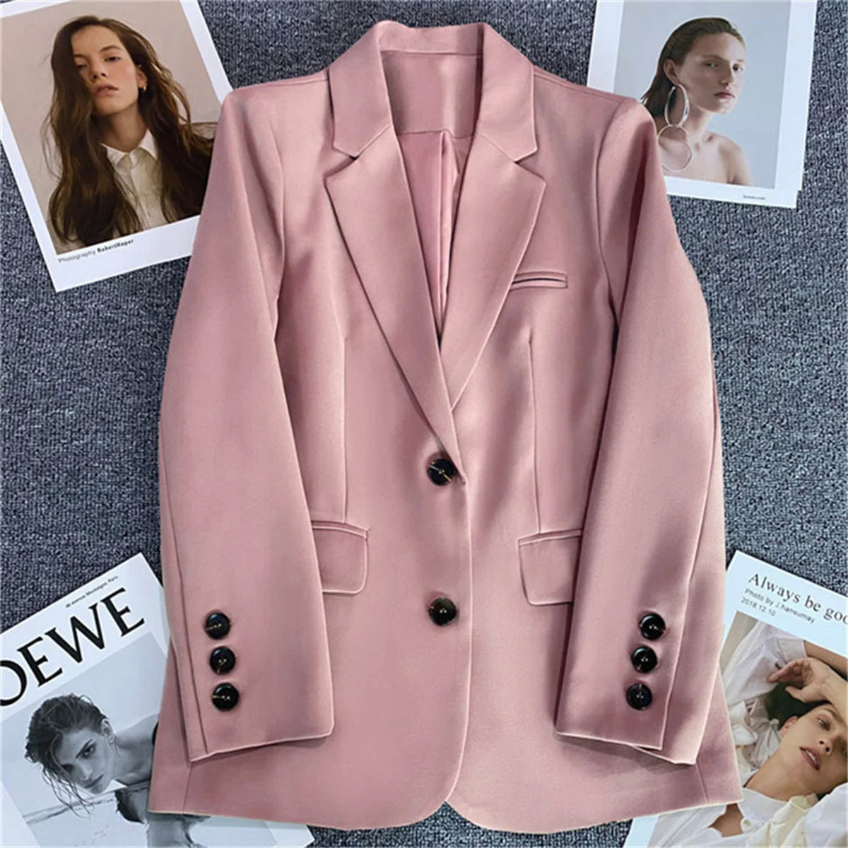 Women Jacket New in Korean Fashion Small Suit Top Brown Suit Coat Clothes Loose Straight Temperament Slim Blazer for Women Chic