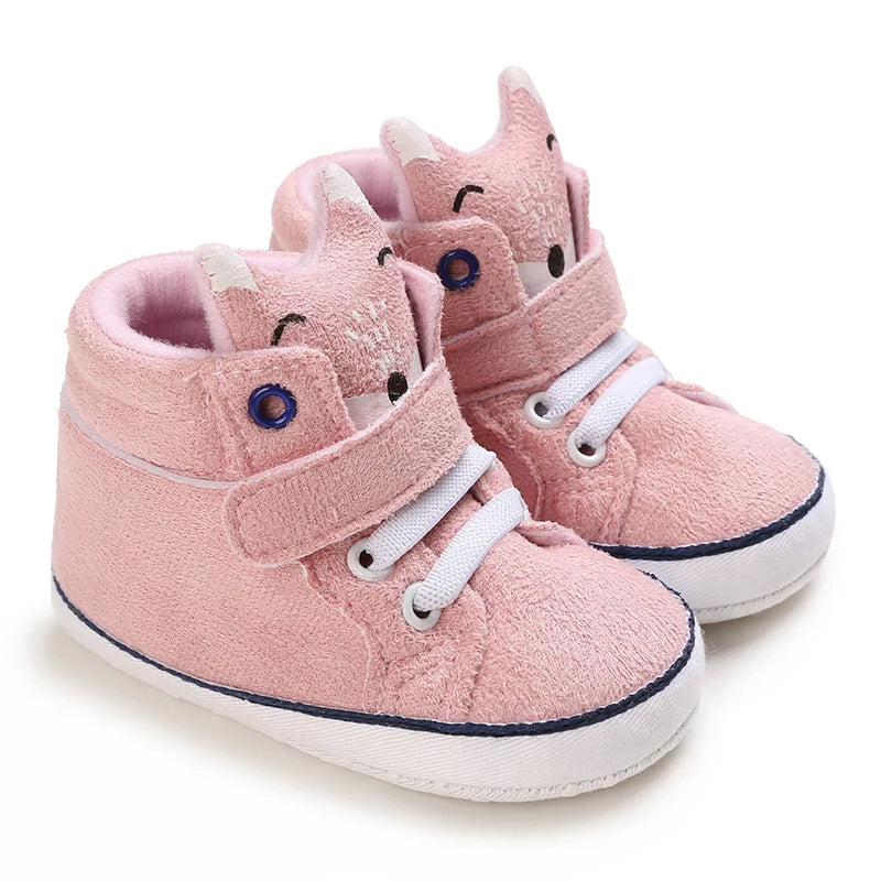 Classic Baby Shoe Boy Girl Baby Cute Animal Face Casual Flat Sneaker First Baby Ankle Boot Cotton Non-slip Warm Walking Shoes