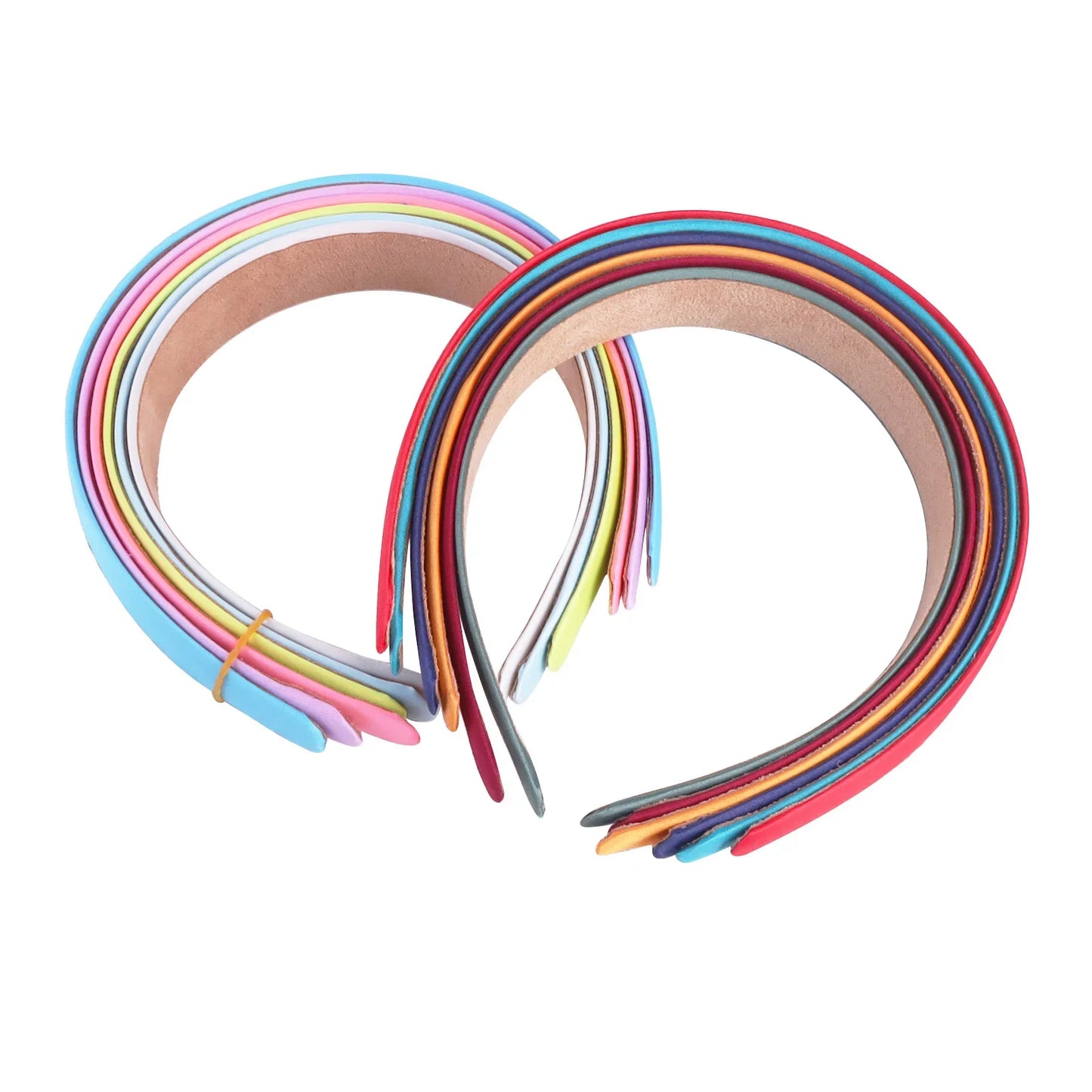 1/2pcs Plain 3CM Wide Satin Headband Girls Fabric Covered Resin Hairbands Plastic Hair Hoop Kids Elastic Bands Hair Accessories