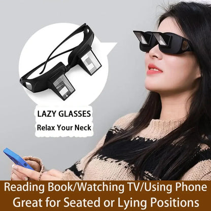 Lazy Eyeglasses Lazy Reading Glasses Prismatic Periscope Horizontal Glasses Lying Down Bed Reading Watching HD Readers Glasses