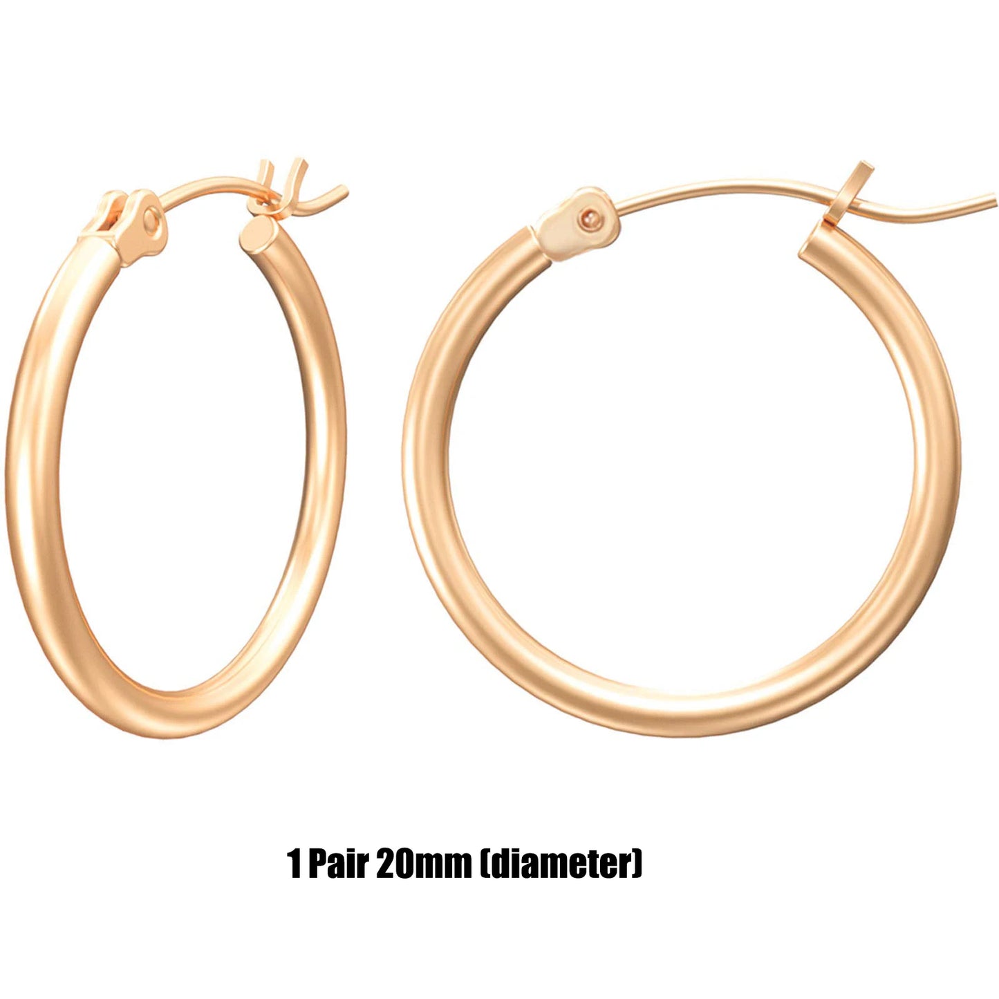 Shevalues Hoop Earrings Set for Women Man 14K Real Gold Plated Copper Hoops with 925 Sterling Silver Needle New Modern Jewelry