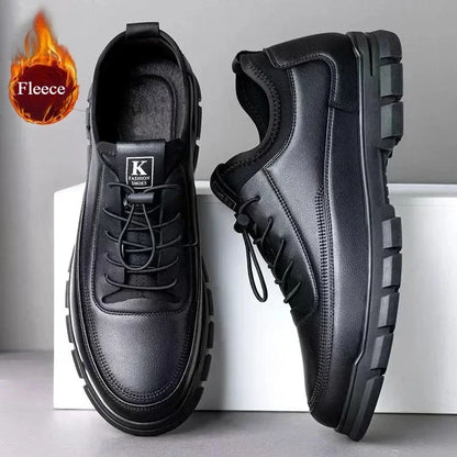 Casual Leather Shoes for Men Autumn Brand Men's Business Office Loafers Platform Mens' Soft Social Shoes Work Footwear Moccasins