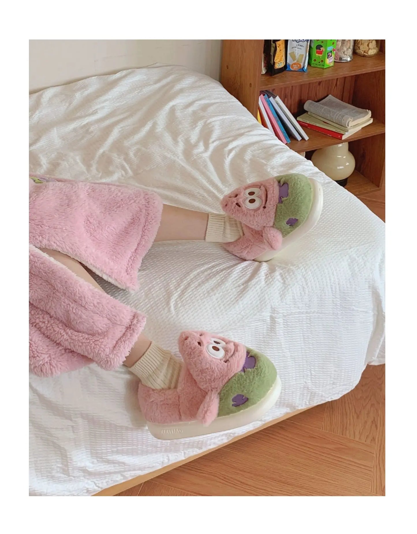 Parent-child Home Slippers Women Bedroom Non Slip Soft Sole Baby Shoes Winter Cute Plush Cotton Slippers Man Couple Slipper