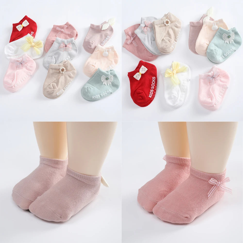 3 Pairs Newborn Socks Spring Summer Baby Boys Girls Cotton Solid Breathable Infant Girl Soft Cute Socks Kids Socks