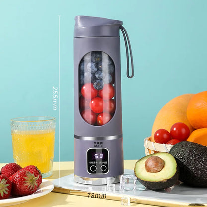 Portable Fruit Juice Blender Small Electric Juicer 12 Blade Head Juicer Cup Mixer Machine Smoothies Blender for Home 3000mAH