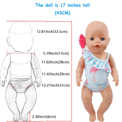 Doll Clothes For 43cm Newborn Baby Regeneration Dolls, 18-Inch American Doll Girls, First-Generation Baby Mini Items Accessories