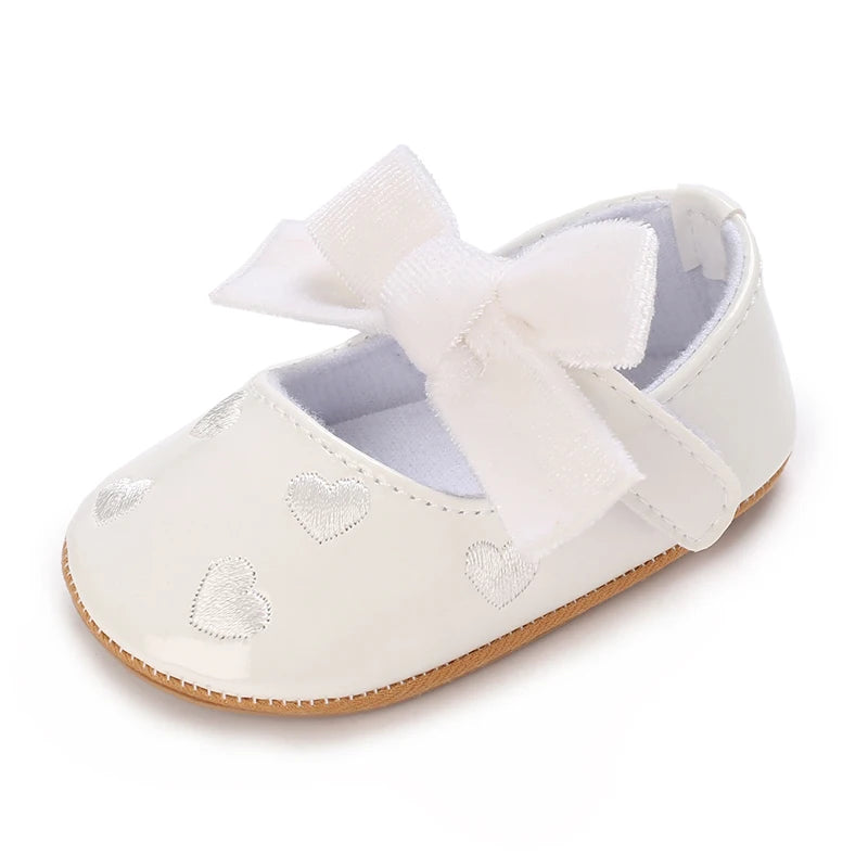 HAIZHIW 0-18 Months Cute White Lace Baby Girl Princess shoes Baby Shoes Bow Fringe Rubber Soled Non-slip Footwear Crib Shoes