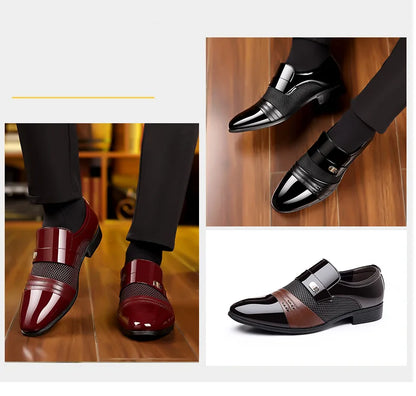 Oxford Shoes Men's Luxury Lacquer Wedding Shoe Pointed Toe Dress Shoes for Men Classic Business Men Leather Shoes Big Size 38-48