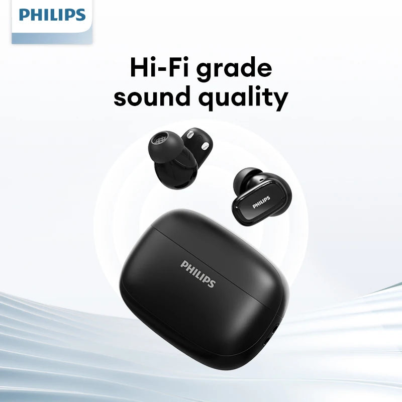 Original Philips TAT2569 Wireless Bluetooth V5.4 Noise Reduction  IPX4 Waterproof Sport Earbuds t New Low Latency Gaming Headse