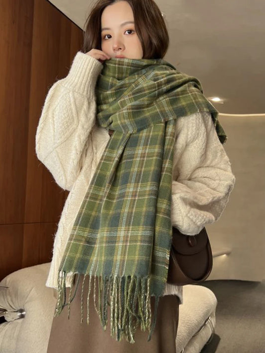 Neue 2023 Imitation Kaschmir Frauen Schal Winter Adrette Vintage Plaid Scarve Pashmina Mujer Foulard Decke Wrap Schal Pareo