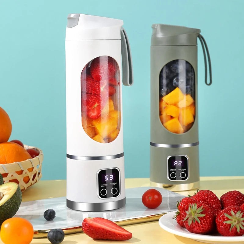 Portable Fruit Juice Blender Small Electric Juicer 12 Blade Head Juicer Cup Mixer Machine Smoothies Blender for Home 3000mAH