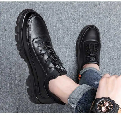 Casual Leather Shoes for Men Autumn Brand Men's Business Office Loafers Platform Mens' Soft Social Shoes Work Footwear Moccasins