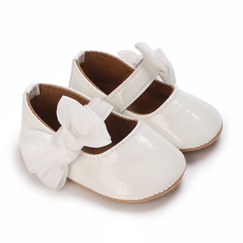 HAIZHIW 0-18 Months Cute White Lace Baby Girl Princess shoes Baby Shoes Bow Fringe Rubber Soled Non-slip Footwear Crib Shoes