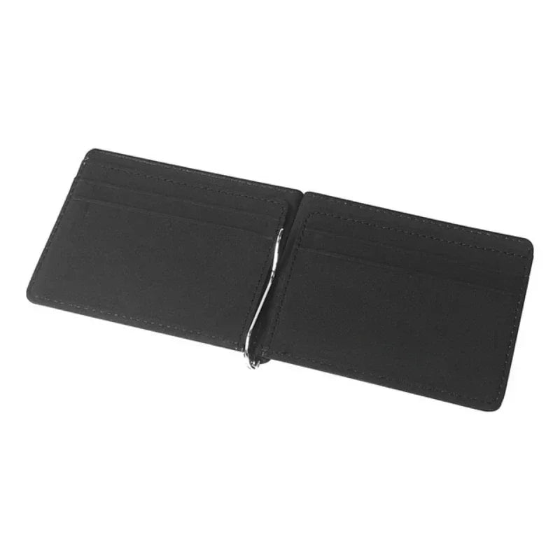 New Solid Color Men Wallet Small Short Skin Wallets Purses PU Leather Money Clips Sollid Thin Wallet  Men Purses 4 Colors