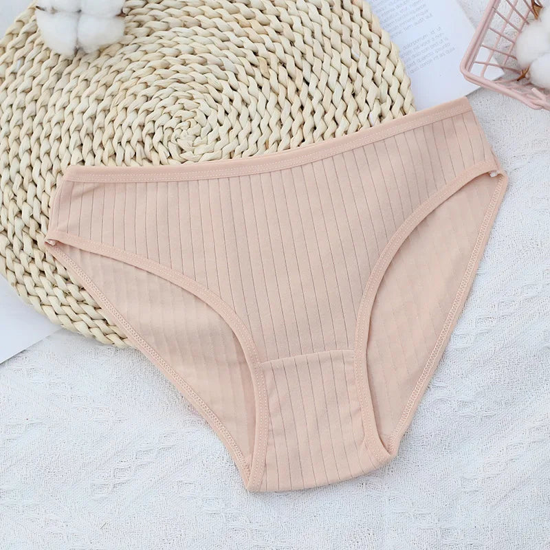 6pcs Pure Cotton Underwear Cute Girl Underwear Medium Waist Large Size Breathable Triangle Women's Underwear