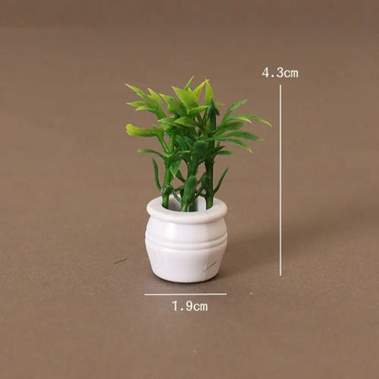 8 Styles Dollhouse Miniature New 1:12 Green Plant Finished Flower Miniature Dollhouse Decorations