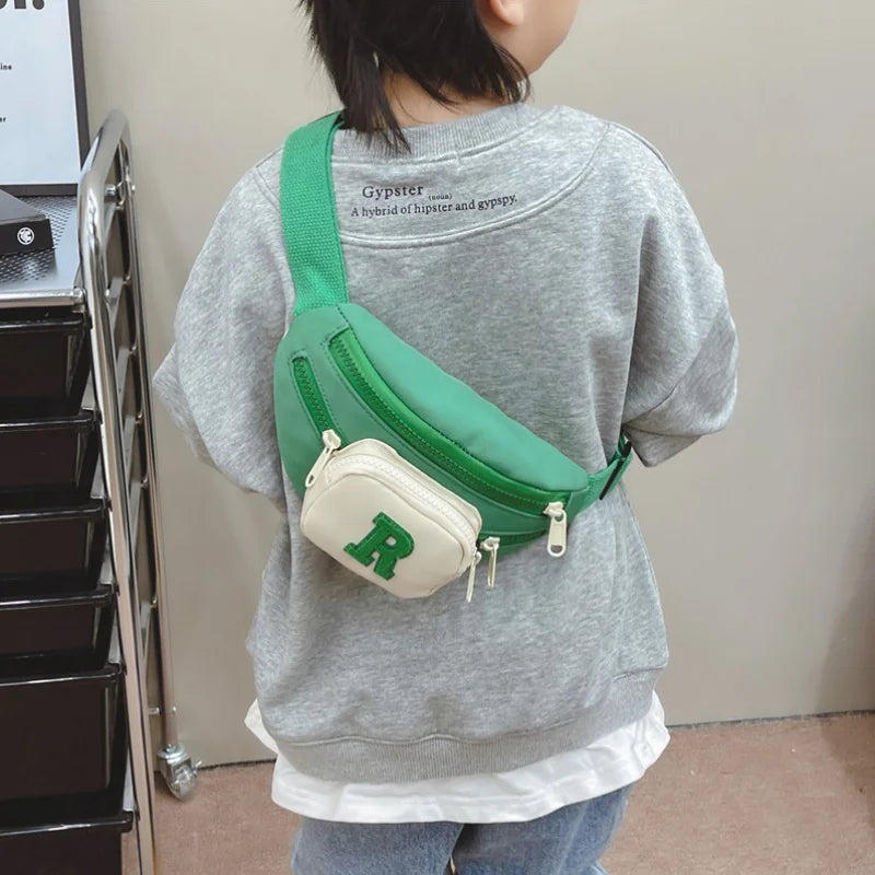 4-8 Years Old Kid Waist Bag For Girl Boy Letter Chest Bag Children Belt Bag Pouch Baby Zipper Waist Pack Bum Bag