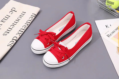 Women's Canvas Small White Shallow Cut Summer Flat Sport Casual Ladies Soft Shoessneakers Zapatillas Deporte Platform Sneakers