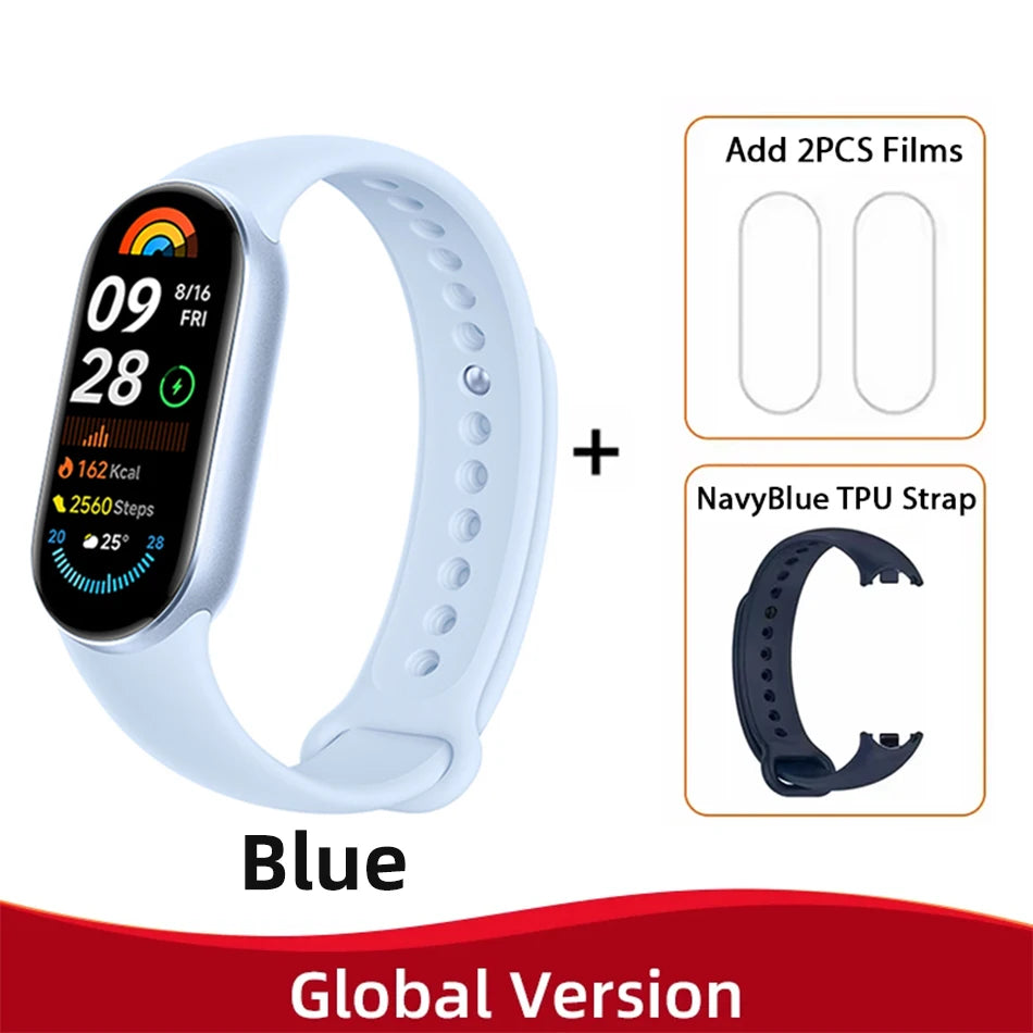 Global Version Xiaomi Smart Band 9 1.62" AMOLED Display 21 Day Battery Heart Rate Blood Oxygen Monitoring Sport Watch Waterproof