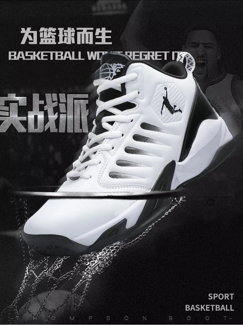 Brand Leather Men Sneakers Comfortable Basketball Non-Slip Lightweight Shoes Men's Training Basket Waterproof Basketball Boots