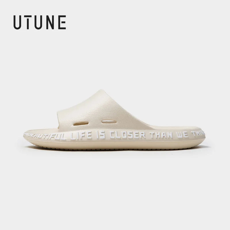 UTUNE Men's Letter Relief Summer Sandals Comfortable And Simple women’s shoes Beach Shoes Indoor Non Slip Bathroom Sandals