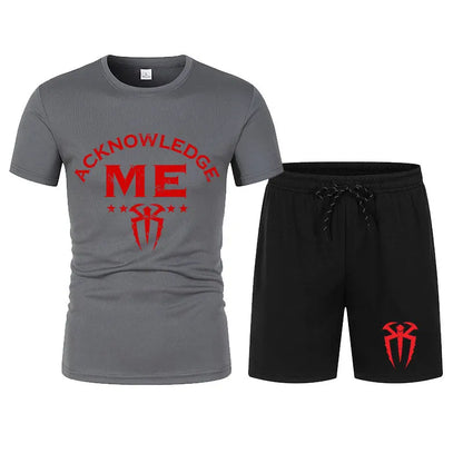 Men's Roman Reigns ''Acknowledge Me'' T-Shirt Shorts Set Summer Short Sleeve Man Overiszed Suits 2024 New Fashion Clothing Sets