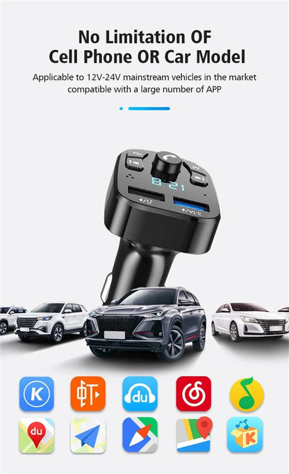 3.1A FM Transmitter Wireless Bluetooth 5.0 Car MP3 Player Dual USB Fast Charging Adapter  in Car Noise Reduction Audio Receiver